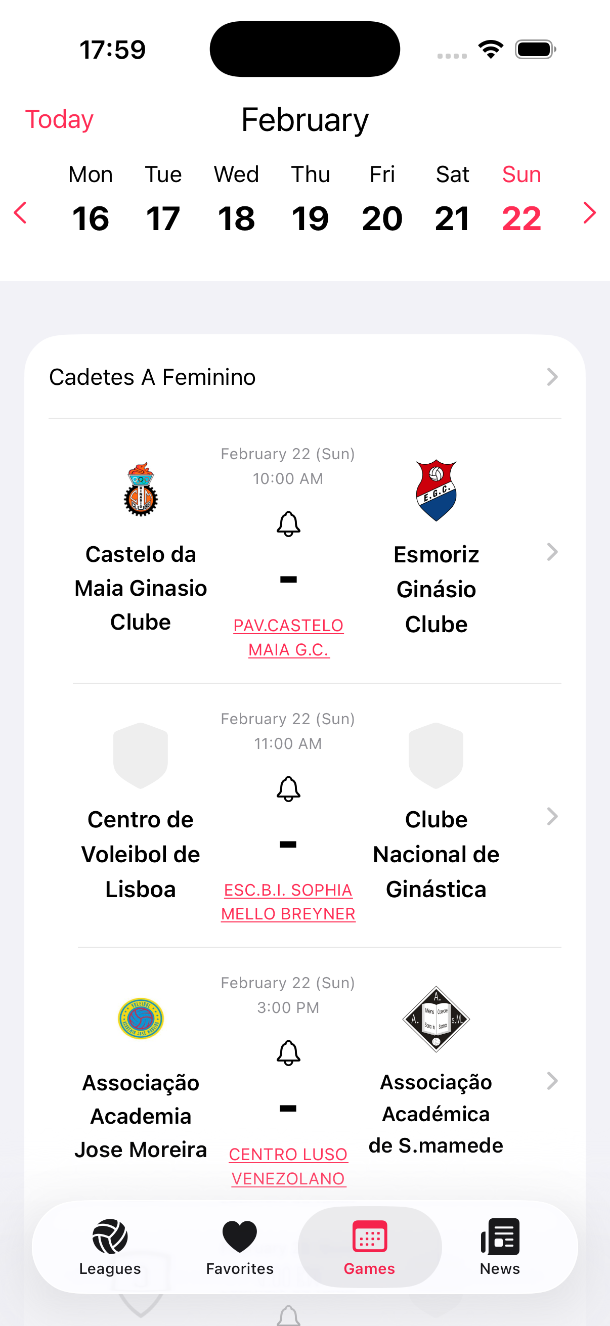 Favorites screenshot